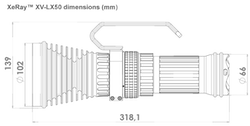 XeRay XV-LX50 side view with dimensions